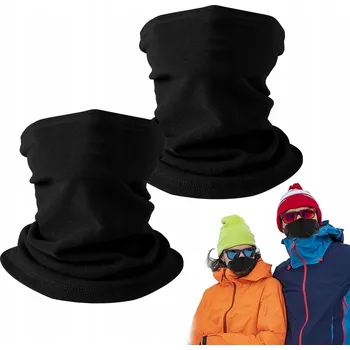 Nákrčník Nákrčník zimní 2 v 1 zateplený na krk, černý, univerzální velikost