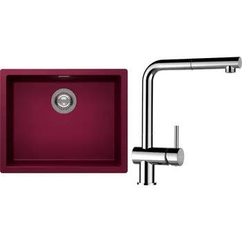 Kuchyňský dřez Set Schock S14-13 (dřez Kaia N-100L Berry + baterie Epos.120 Chrom)