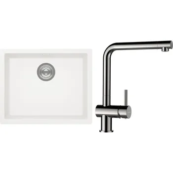 Kuchyňský dřez Set Schock S14-3 (dřez Kaia N-100L Polaris + baterie Epos Nerezový vzhled)