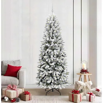 Vánoční stromek Umělý vánoční stromeček Bílá 210 cm PVC a Plast a Ocel a PE Bílá3396060