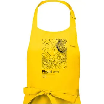 Kuchyňská zástěra Plechý - vrstevnice v obdélníku - Dámská zástěra na vaření - Univerzální velikost ( Žlutá )