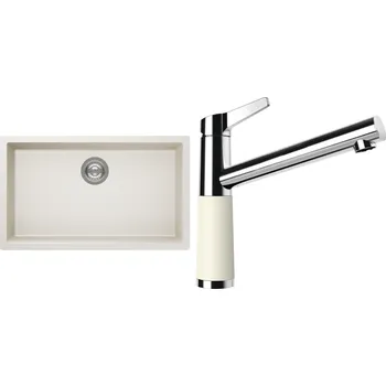 Kuchyňský dřez Set Schock S15-4 (dřez Kaia N-100XL Magnolia + baterie SC-510 Magnolia)