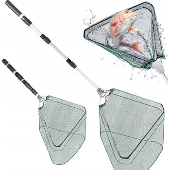 Podběrák PODBĚRÁK SE 4 SEKCEMI, LEHKÝ, SILNÝ, HLINÍKOVÝ, SKLÁDACÍ, RYBÁŘSKÝ