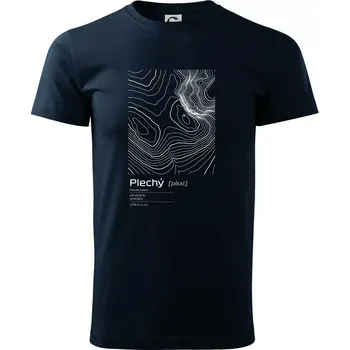 Pánské tričko Plechý - vrstevnice v obdélníku - Triko extra velké (5-8XL) - 6XL ( Námořní modrá (téměř černá) )
