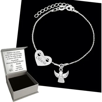 Náramek Stříbrný náramek SVATÉ PŘIJÍMÁNÍ GRAVÍROVÁNÍ KŘEST, stříbro 925