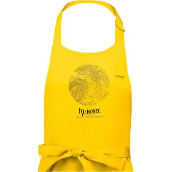 Kuchyňská zástěra Klínovec - vrstevnice v kruhu - Dámská zástěra na vaření - Univerzální velikost ( Žlutá )
