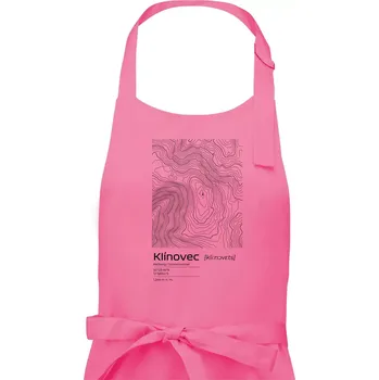 Kuchyňská zástěra Klínovec - vrstevnice v obdélníku - Dámská zástěra na vaření - Univerzální velikost ( Růžová )