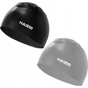 Plavecká čepice Silikonová plavecká čepice pro děti, 2 ks, šedá a černá