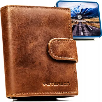 Peněženka Peterson pánská peněženka z přírodní kůže hnědá - muž