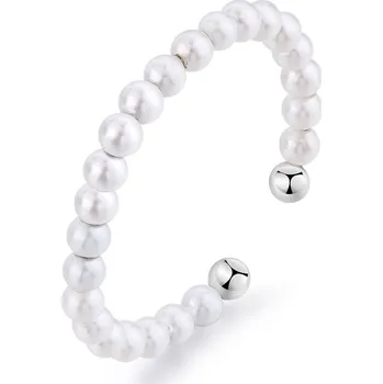 Módní doplněk Ocelový otevřený prsten s perličkami Wisdom SWI33 S Agapo