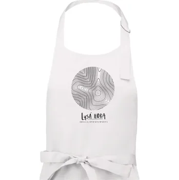 Kuchyňská zástěra Lysá hora - vrstevnice v kruhu - Pánská zástěra na vaření - Univerzální velikost ( Bílá )