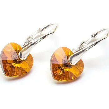 Náušnice Stříbro Náušnice ryzosti 925 s krystaly Swarovski Srdce 10 TOPAB