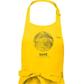 Kuchyňská zástěra Trosky - vrstevnice v kruhu - Pánská zástěra na vaření - Univerzální velikost ( Žlutá )