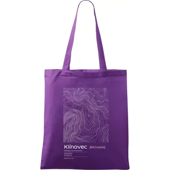 Nákupní taška Klínovec - vrstevnice v obdélníku - Taška bavlněná - 42 x 38 cm ( Fialová )