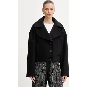 Dámský kabát Kabát s příměsí vlny Just Cavalli 79PAT441.CNY13 černá 99X, vel. 38