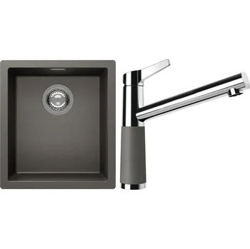 Kuchyňský dřez Set Schock S12-4 (dřez Kaia N-100S Silverstone + baterie SC-510 Silverstone)