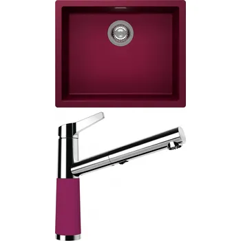 Kuchyňský dřez Set Schock S14-5 (dřez Kaia N-100L Berry + baterie SC-510.120 Berry)