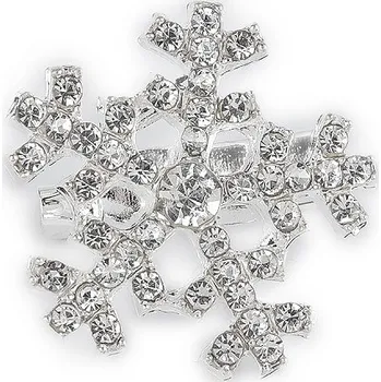 Brož Brož s broušenými kamínky vločka, barva crystal stříbrná