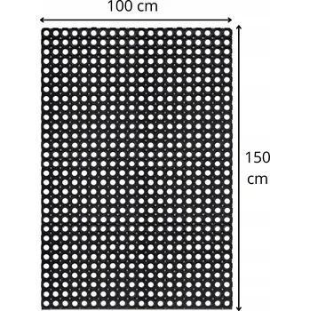 Rohožka Gumová rohožka s otvory 100 x 150 cm x 22 mm