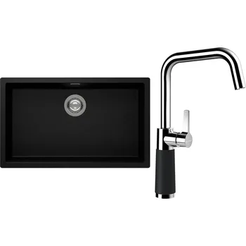 Kuchyňský dřez Set Schock S15-8 (dřez Kaia N-100XL Magma + baterie SC-530 Magma)