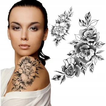Tetování Dočasné vodní tetování KVĚTINY / 2 VARIANTY / PRO ŽENY