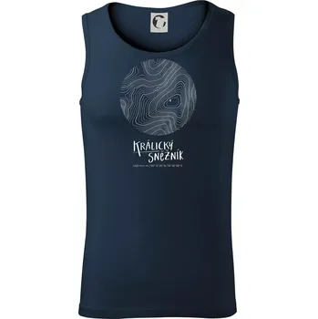 Králický Sněžník - vrstevnice v kruhu - Tílko pánské Core - 2XL ( Námořní modrá (téměř černá) )