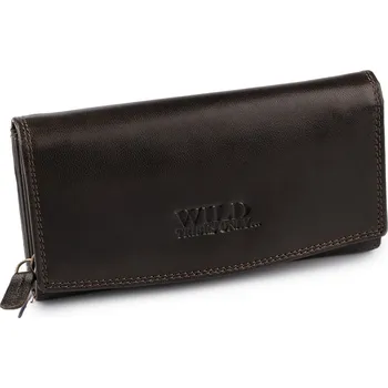 Peněženka Dámská kožená peněženka 10x19 cm, velké, 6 hnědá tmavá