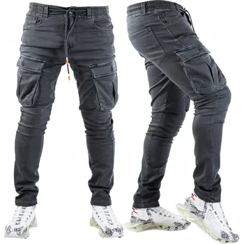 Pánské kalhoty VEL. 29 Pánské kalhoty KAPSÁČE PREMIUM ÚZKÉ NOHAVICE ŠEDÉ ZIGGY