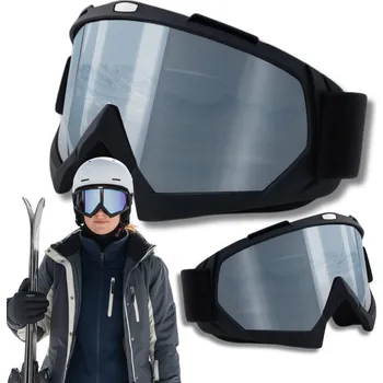 LYŽAŘSKÉ BRÝLE pánské dámské ANTI-FOG + UV na lyže snowboard STŘÍBRNÉ