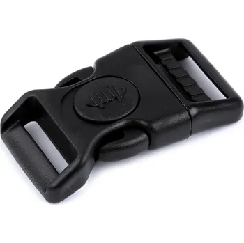 Mrazuvzdorná spona trojzubec s pojistkou šíře 20 mm, 25 mm prohnutá, střední, 2 (25 mm) černá