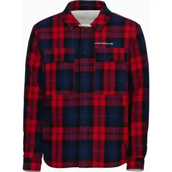 PORSCHE Reversible jacket Turbo No. 1 Bundá pánská oboustranná kostkovaná a ledovcově šedá