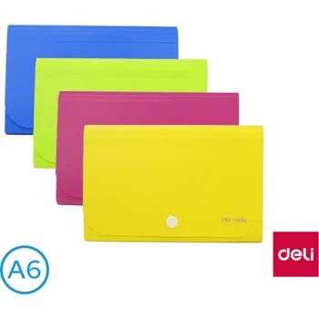 DELI Desky na spisy A6 13 přihrádek E5561 Zelený