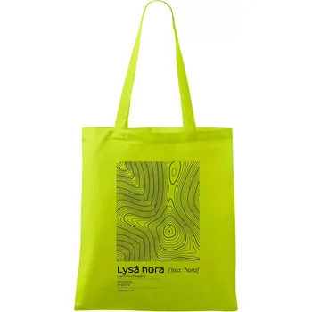 Lysá hora - vrstevnice v obdélníku - Taška bavlněná - 42 x 38 cm ( Limetková )