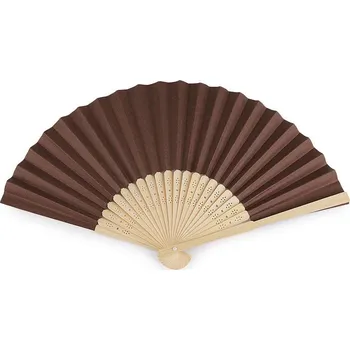 Karnevalový doplněk Vějíř papírový k domalování 21x36 cm, malé, 9 hnědá