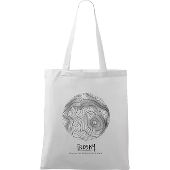 Trosky - vrstevnice v kruhu - Taška bavlněná - 42 x 38 cm ( Bílá )