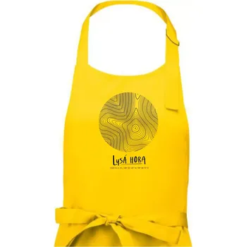 Kuchyňská zástěra Lysá hora - vrstevnice v kruhu - Dámská zástěra na vaření - Univerzální velikost ( Žlutá )