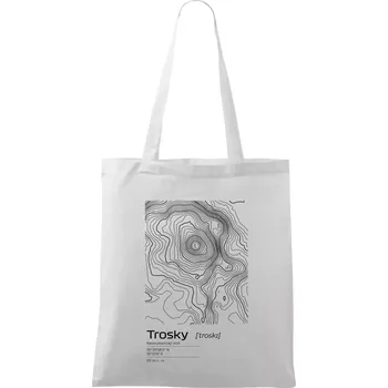 Trosky - vrstevnice v obdélníku - Taška bavlněná - 42 x 38 cm ( Bílá )