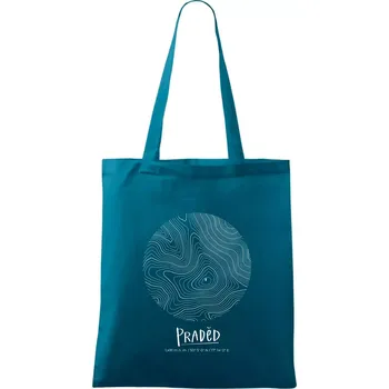 Praděd - vrstevnice v kruhu - Taška bavlněná - 42 x 38 cm ( Petrolejová )