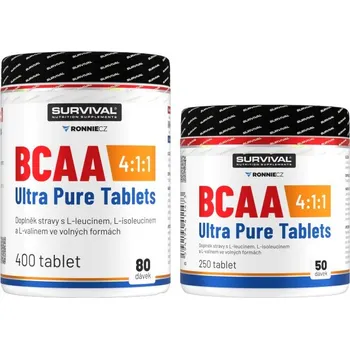 Aminokyselina Survival BCAA 4:1:1 Ultra Pure Tablets - akce 400 tbl + 250 tbl zdarma Velikost: 1 pack