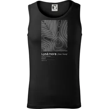 Pánské termoprádlo Lysá hora - vrstevnice v obdélníku - Tílko pánské Core - S ( Černá )