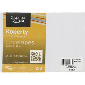 Obálka Obálka hladká bílá C6 10 kusů v balení Argo