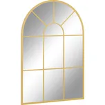 HOMCOM nástěnné zrcadlo okenní zrcadlo 91 x 60 cm dekorativní s kovovým rámem závěsné zrcadlo do obývacího pokoje ložnice ve zlaté barvě | Aosom.de