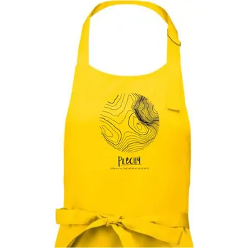 Kuchyňská zástěra Plechý - vrstevnice v kruhu - Dámská zástěra na vaření - Univerzální velikost ( Žlutá )