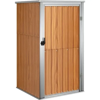 Zahradní domek VidaXL Zahradní Kůlna , hnědý, 88x89x161 cm, pozinkovaná ocel