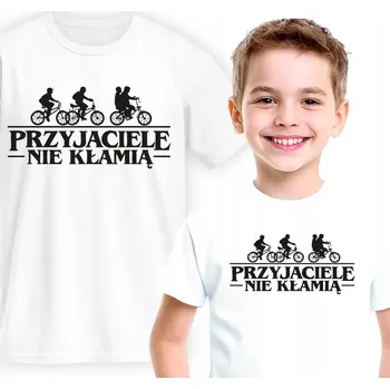 DĚTSKÉ TRIČKO BÍLÉ STRANGER THINGS PŘÁTELÉ VELIKOST XS 116CM