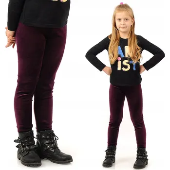 Dívčí legíny Dívčí velurové legíny Kalhoty LAEMI Švestkové 116