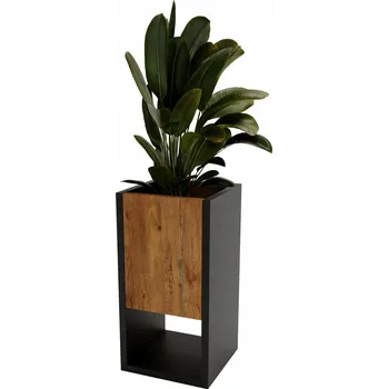 Stojan na květiny Stojan na květiny volně stojící černý dřevěný 45 cm