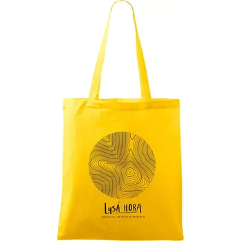 Lysá hora - vrstevnice v kruhu - Taška bavlněná - 42 x 38 cm ( Žlutá )