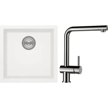 Granitový dřez Set Schock S13-3 (dřez Kaia N-100 Polaris + baterie Epos Nerezový vzhled)