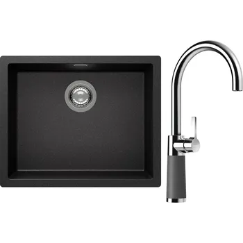 Kuchyňský dřez Set Schock S14-6 (dřez Kaia N-100L Stone + baterie SC-520 Stone)